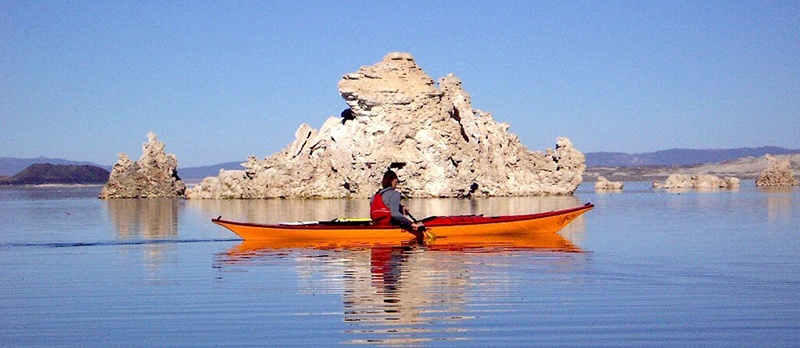 Kayaker at Mono Lake