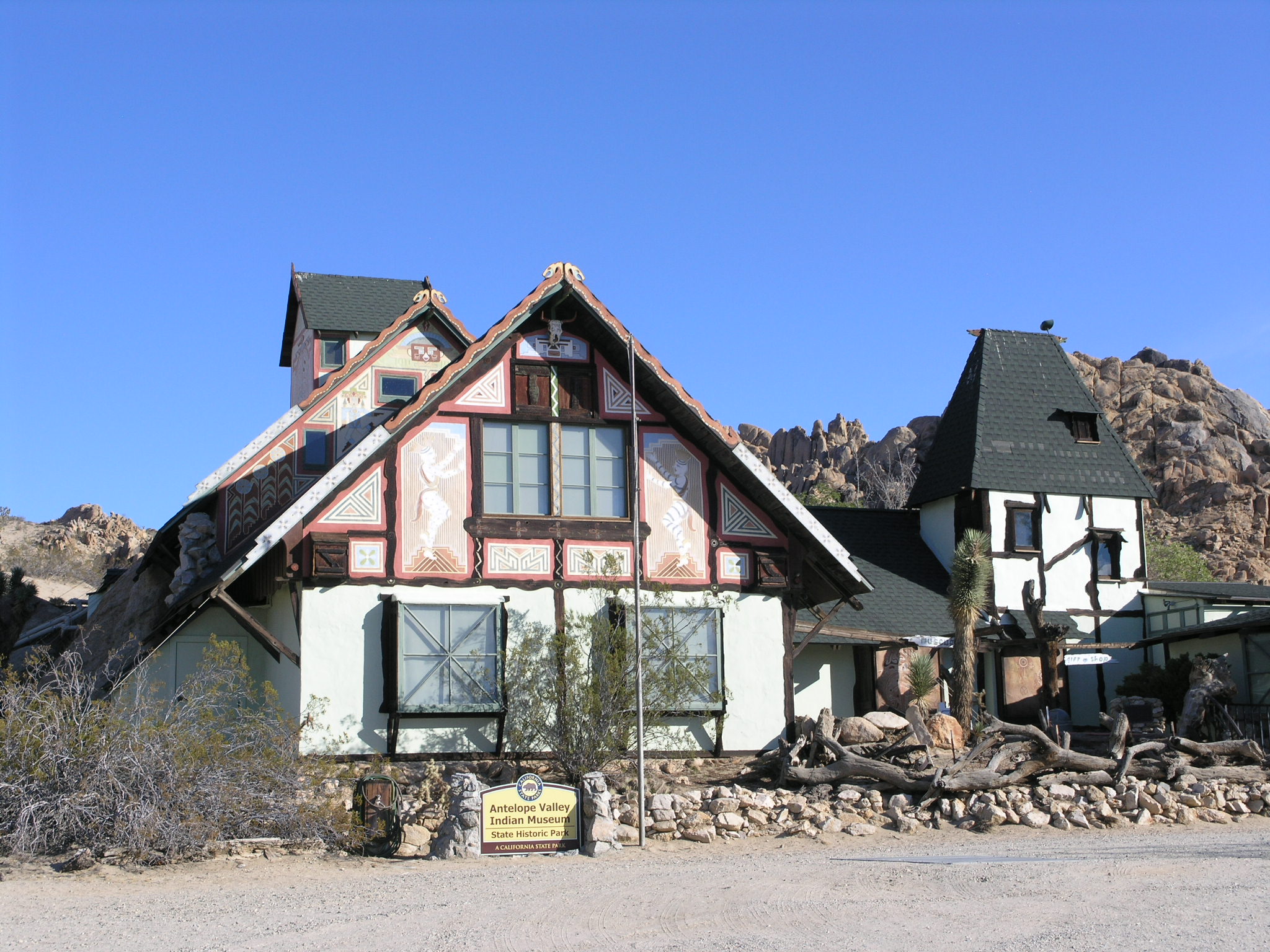 Antelope Valley Indian Museum SHP displays artifacts of the American Indian groups of three major cultural regions&mdash;the Southwest, the Great Basin, and California.
